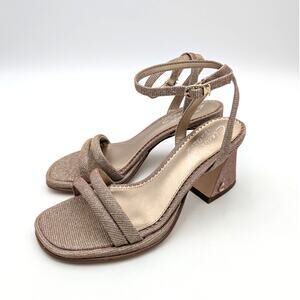 Circus NY by Sam Edelman Holly Glitz Strappy Sandals Women's Beige Sz US6M EU36